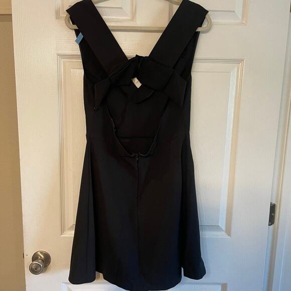 Zara woman plunging v neck, fit & flare open back party dress size large - Picture 1 of 12